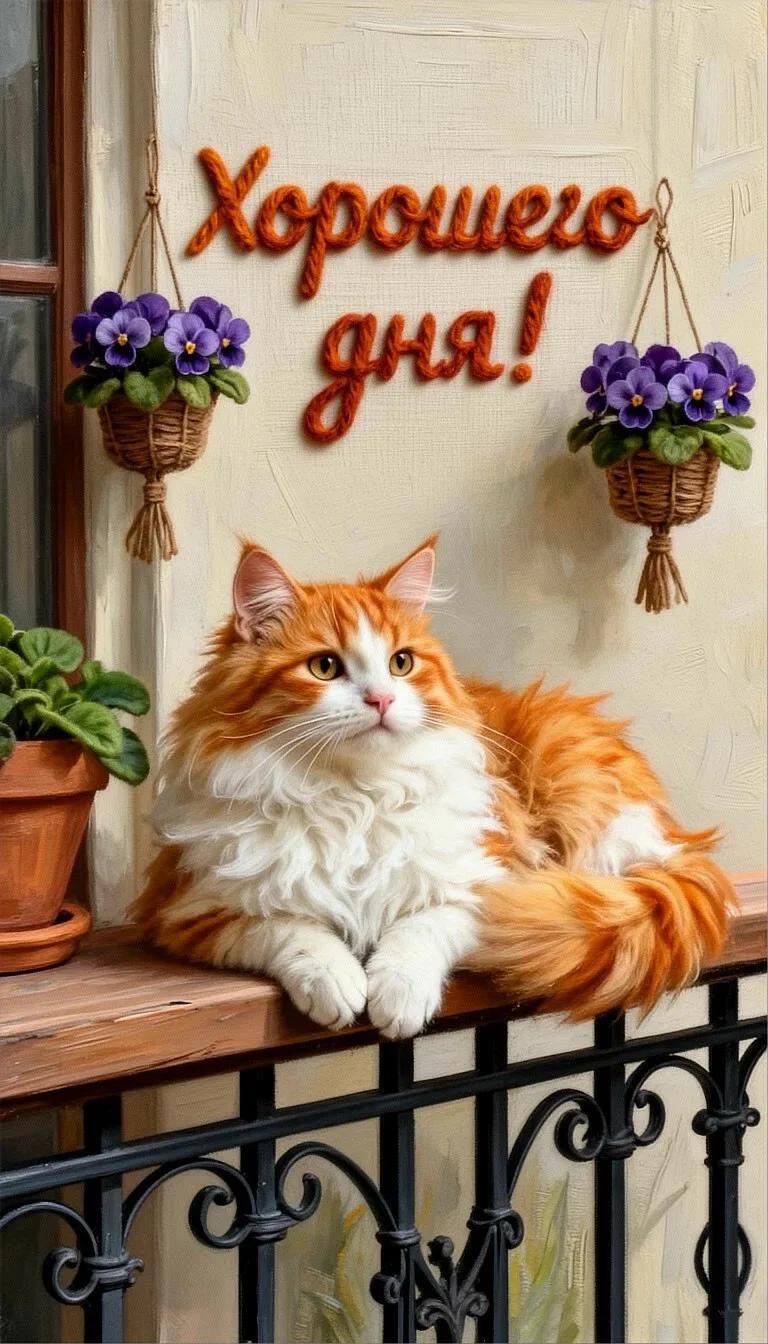 открытка добрая в макс кот с цетами